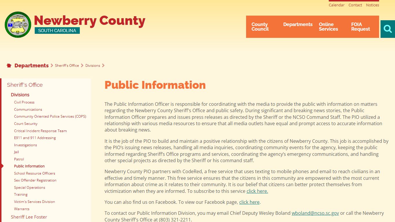 Public Information | Newberry County